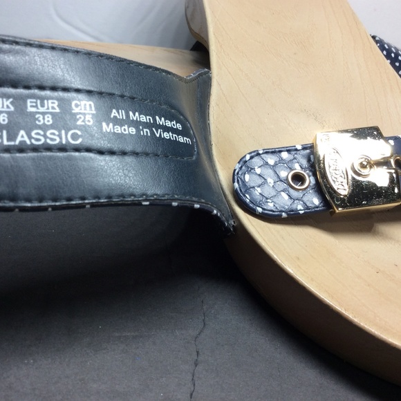 Womens Dr. Scholls Sandals Navy W/ Polka Dot SZ 8 - Picture 3 of 7